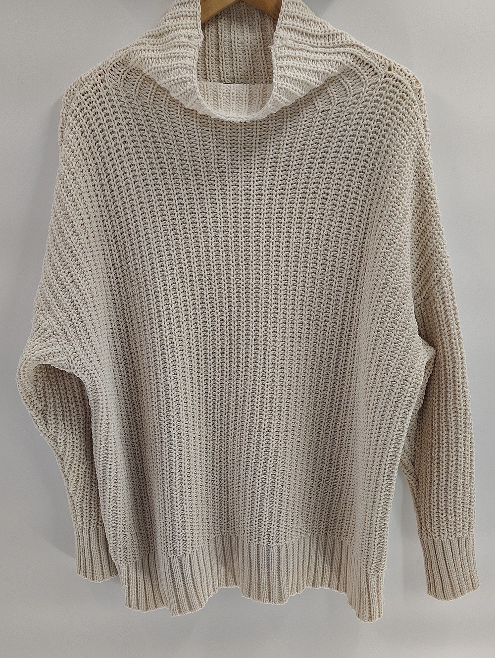 Aerie Oversized Knit Turtleneck Sweater Small Shaker Knit Warm Winter Cozy